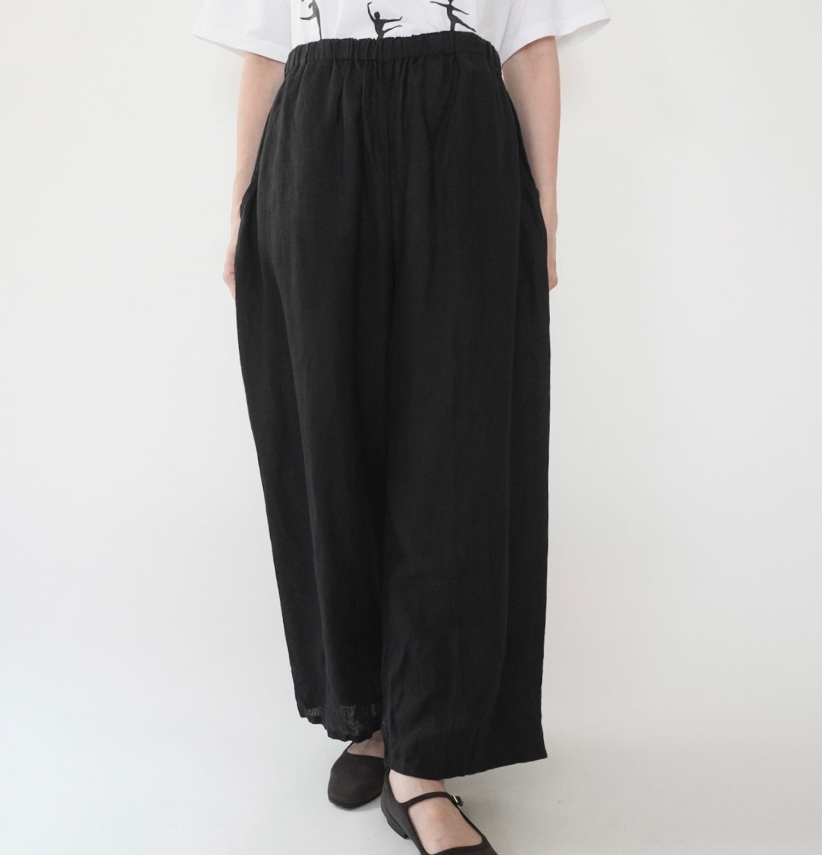 90s "FLAX"  Linen Wide Pants
