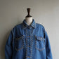 90s EURO Studs Design Denim Jacket,Shirt