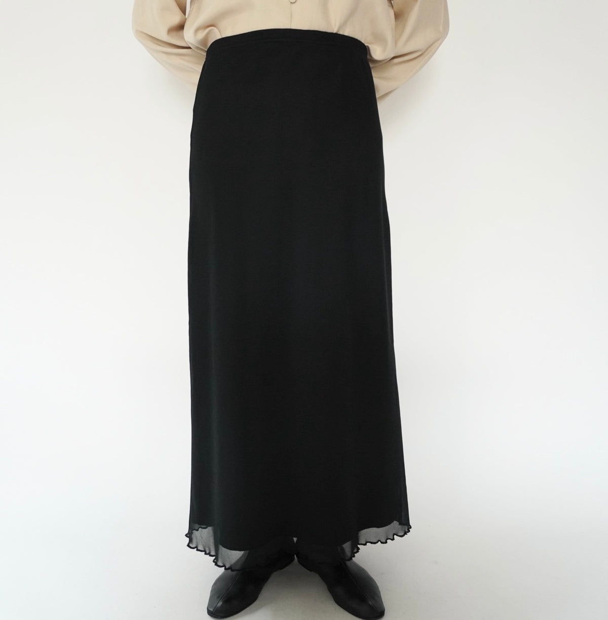 90s Black Sheer Skirt