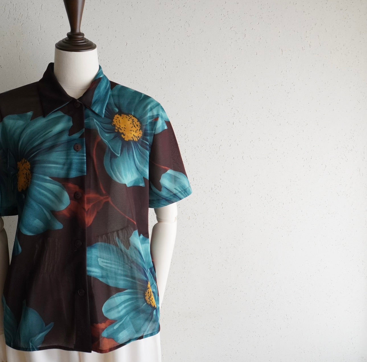 90s Sheer Printed Shirt Made in USA