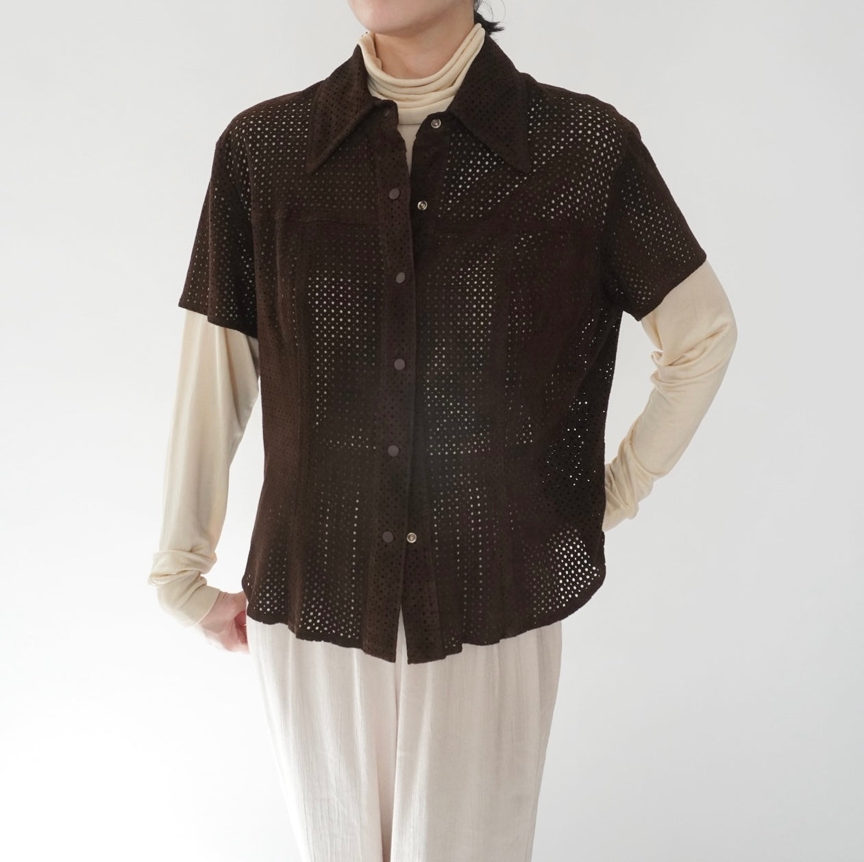 90s Suede Leather Shirt
