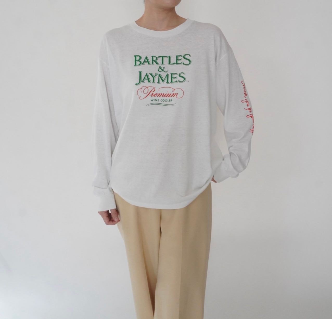 80s Printed Long Sleeves T-shirt Made in USA