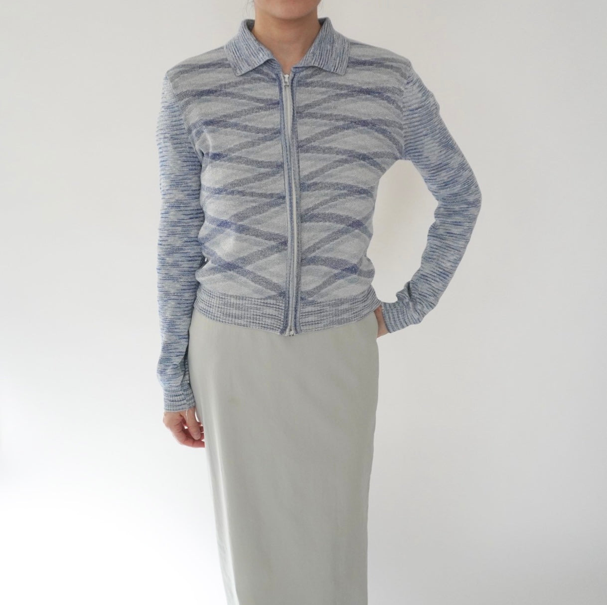 70s Pattern Zip Top