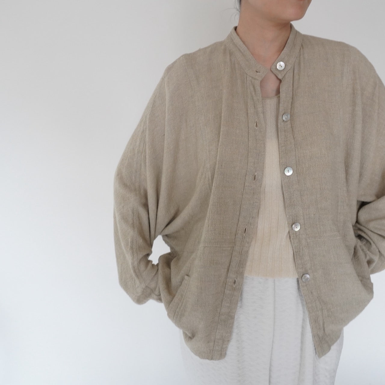 90s Design Beige Blouse