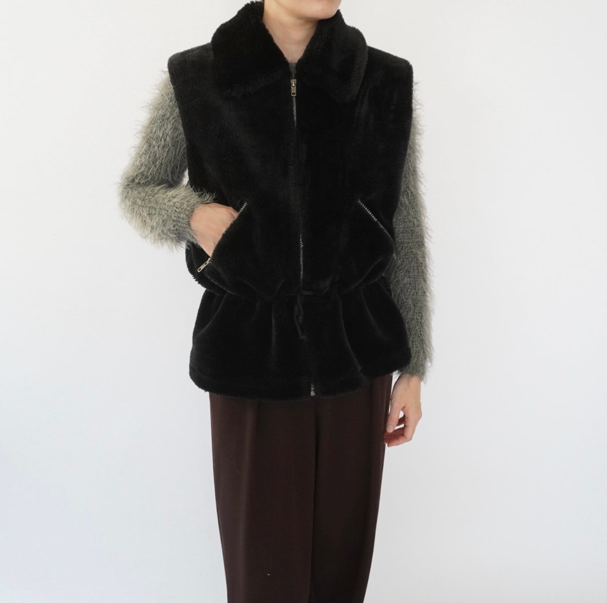 90s Fluffy Fleece Vest