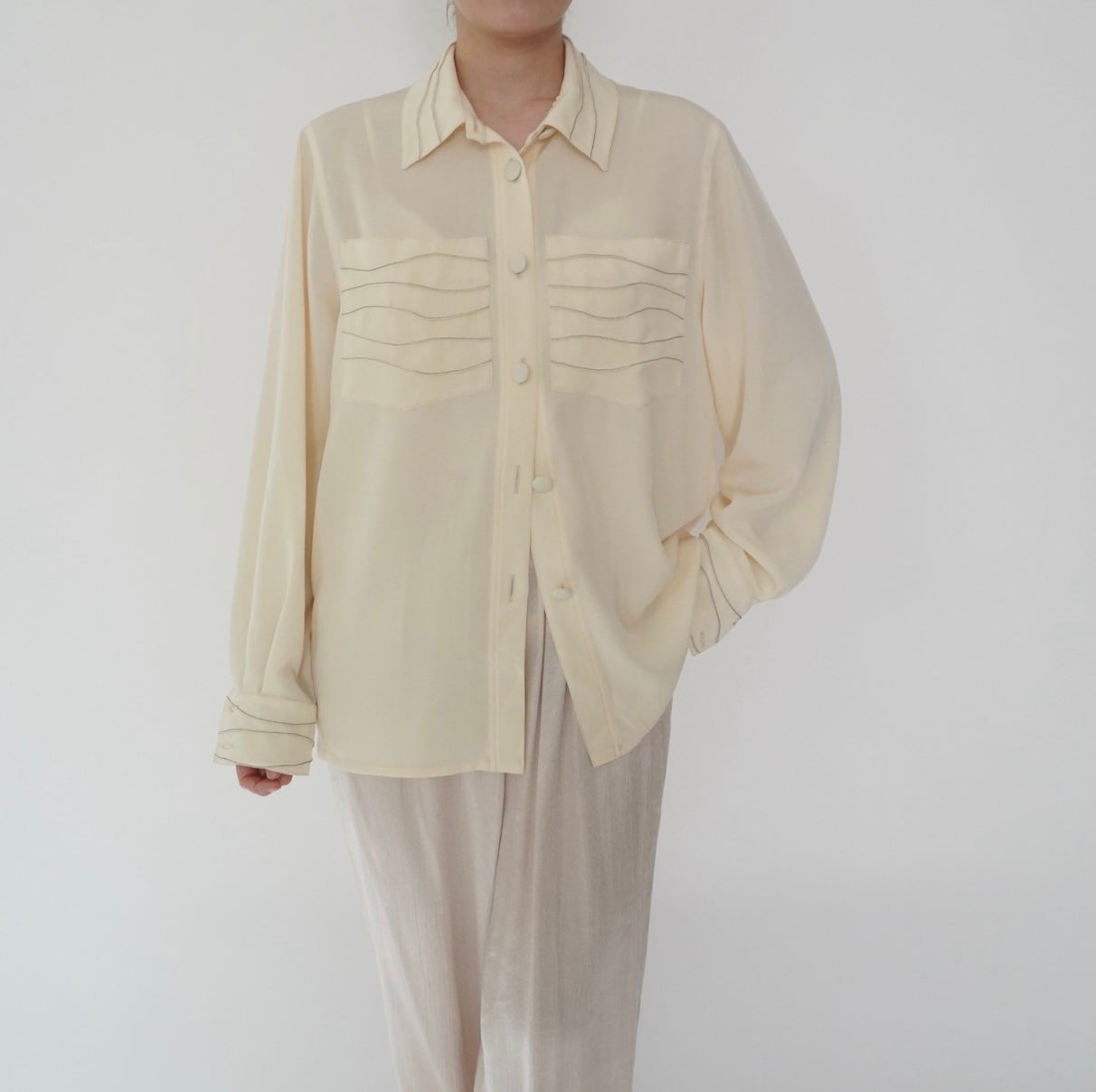 90s Design Sheer Shirt