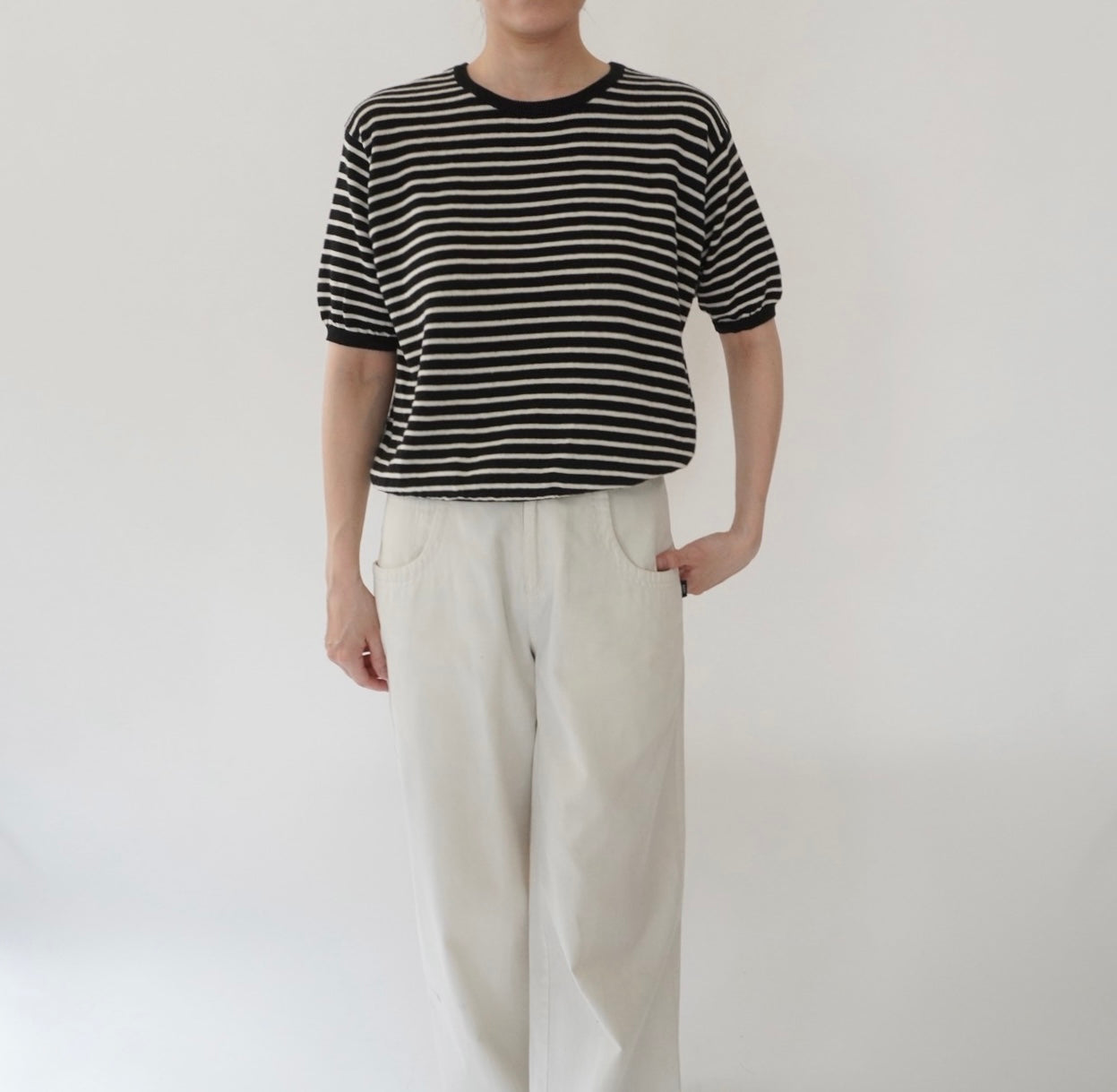 90s Black x White Striped Top