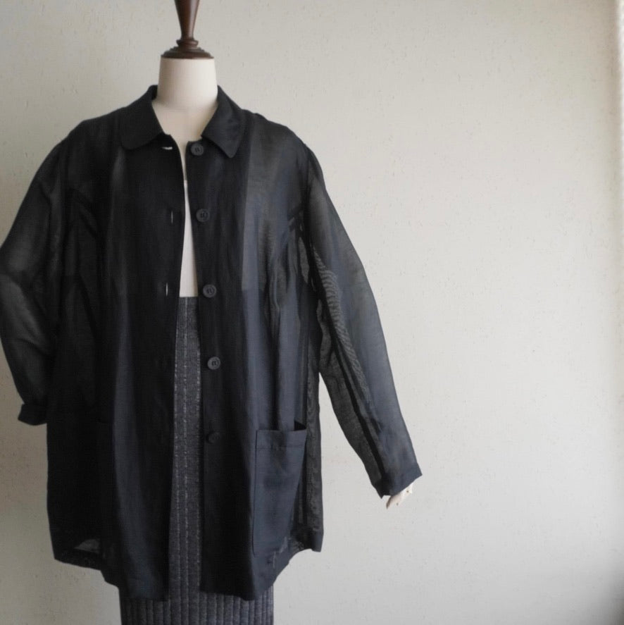 90s Linen Sheer Shirt,Jacket