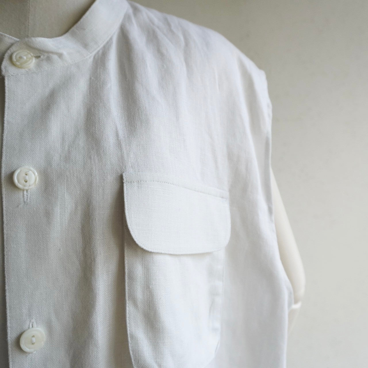 90s Linen Boxy Top,Vest