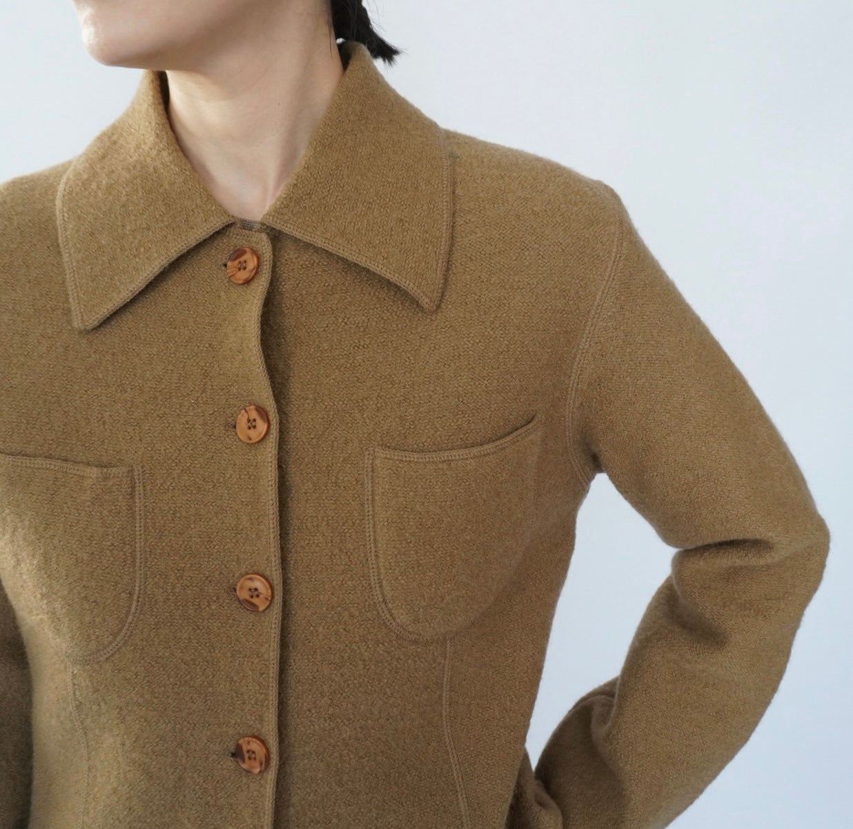 90s Wool Knit Shirt, Jacket