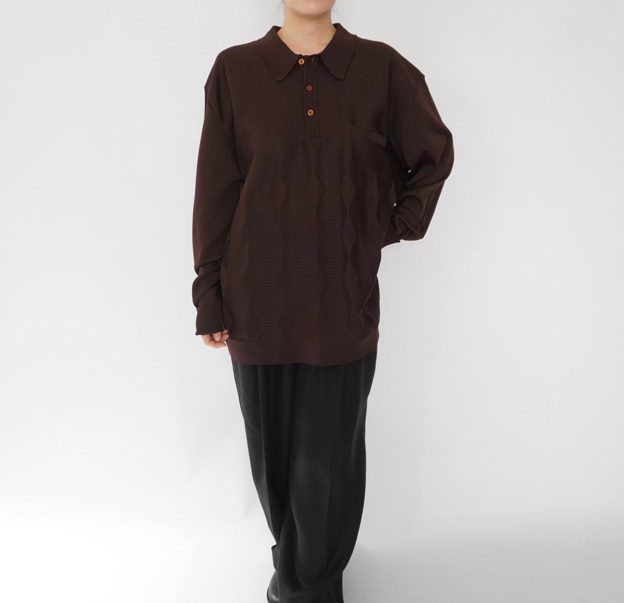 70s Brown Design Top