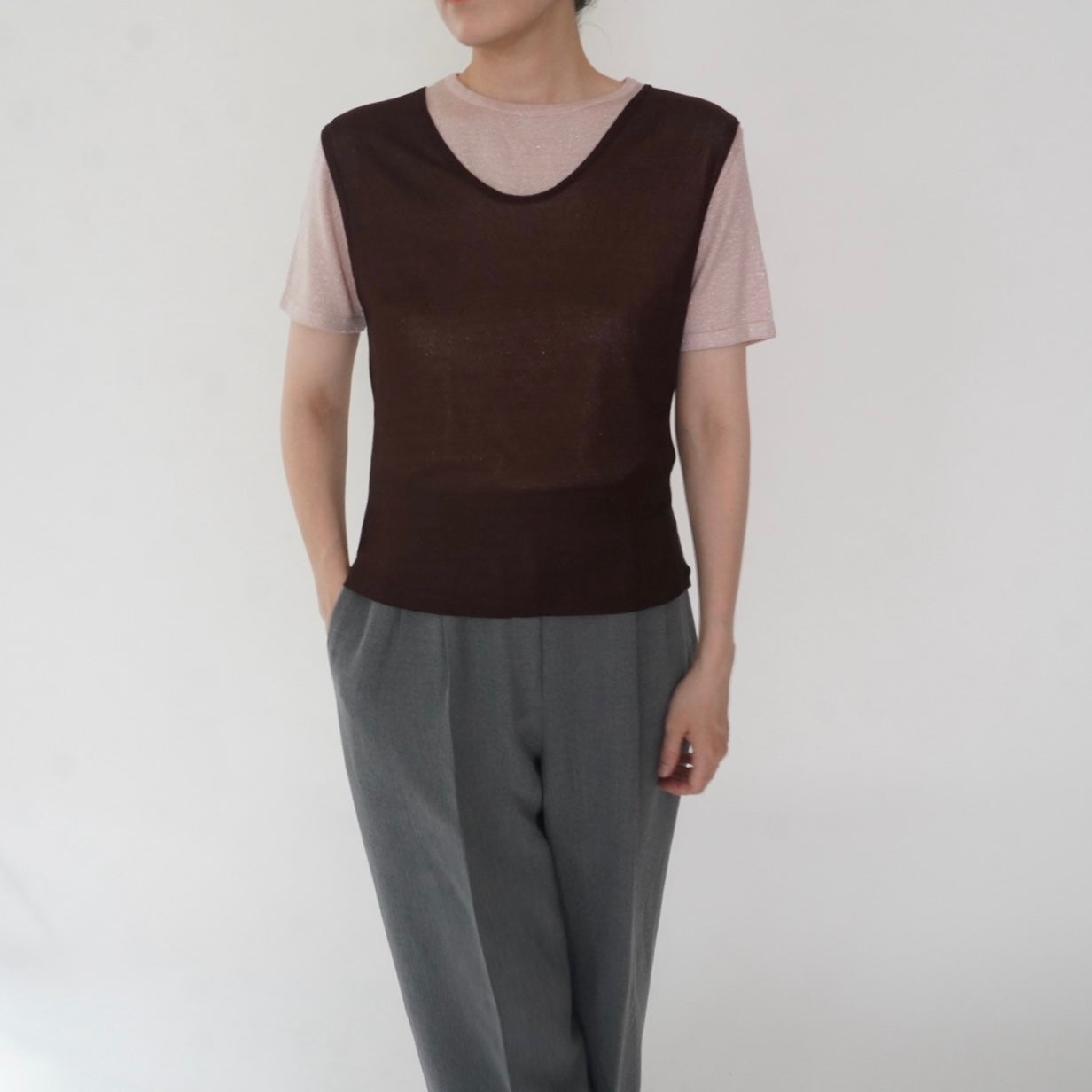 90s Brown Sleeveless Top Made in Italy