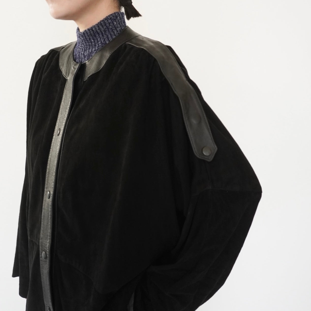 80s EURO Design Suede x Leather Jacket