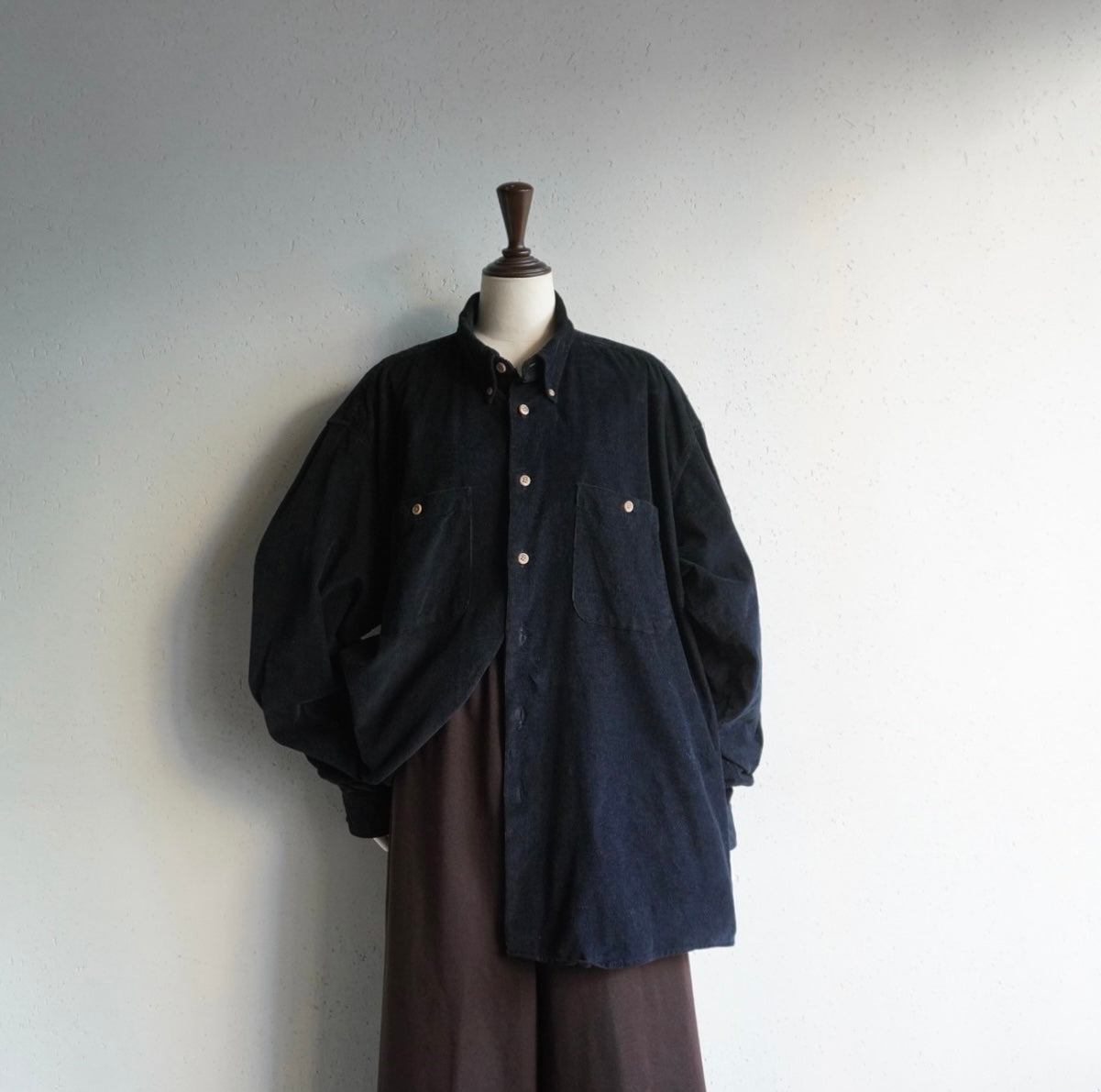 90s Black Corduroy Shirt