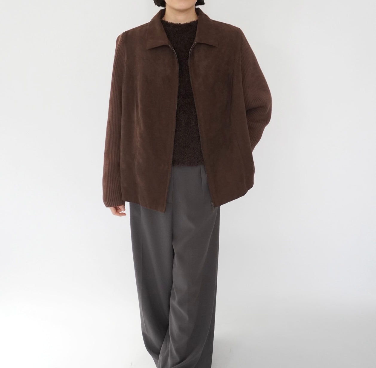 90s Ribbed Sleeves Jacket