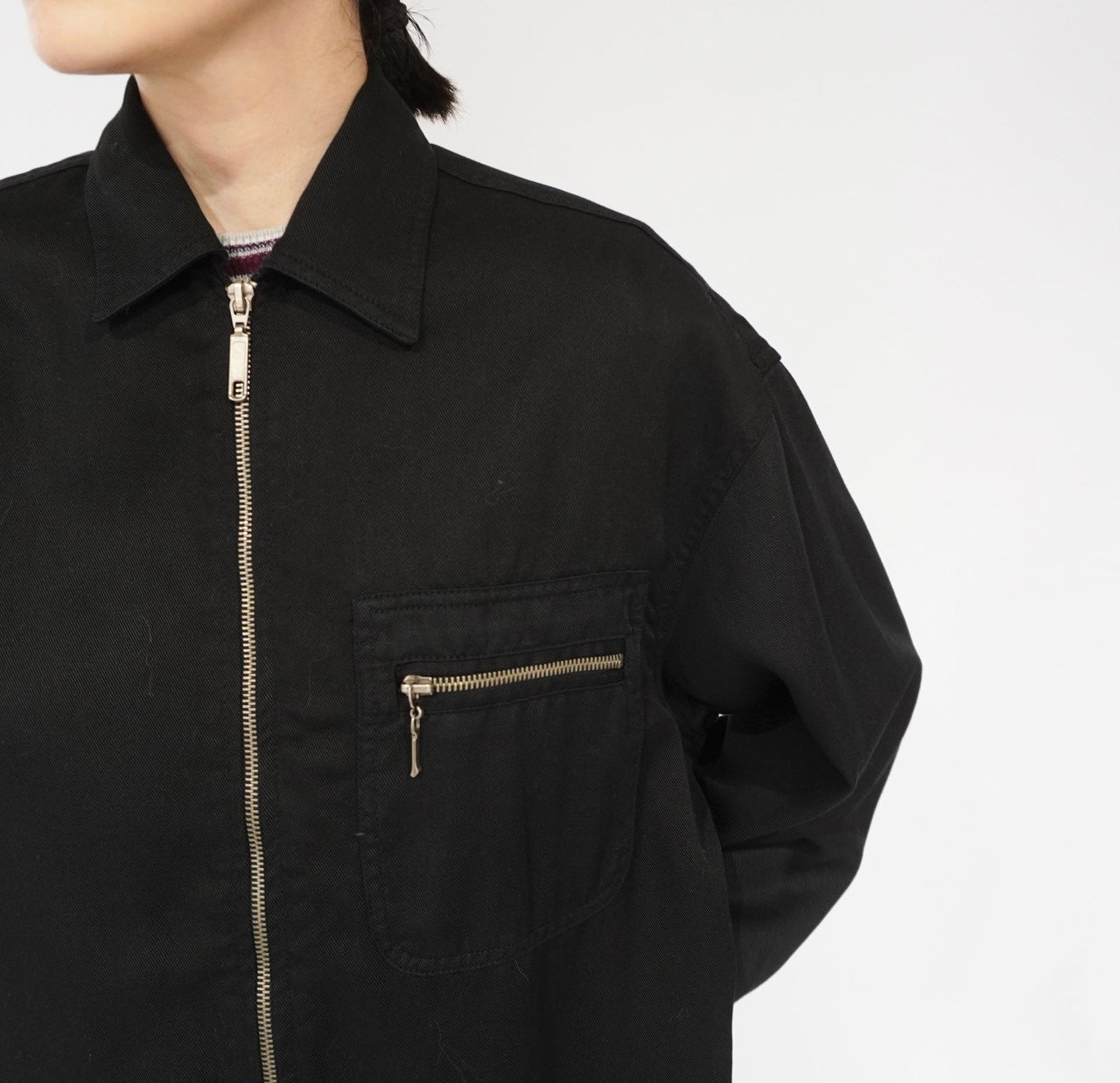 90s Rayon Zip Shirt Jacket