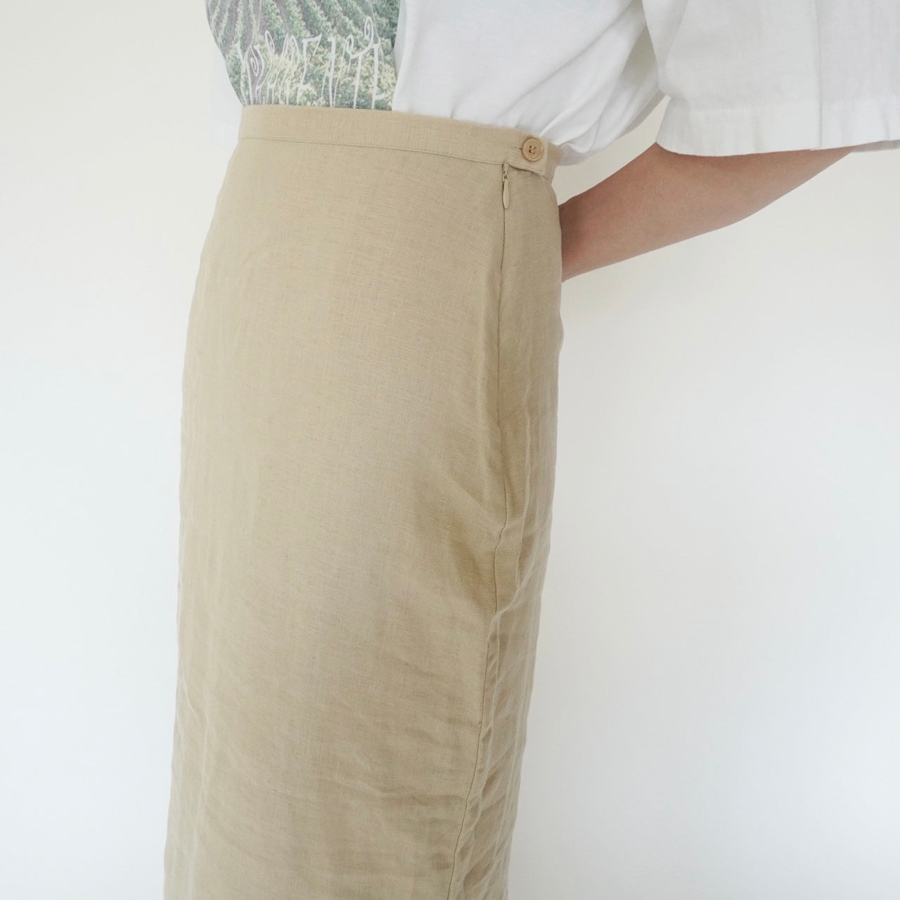 90s EURO Linen Maxi Skirt