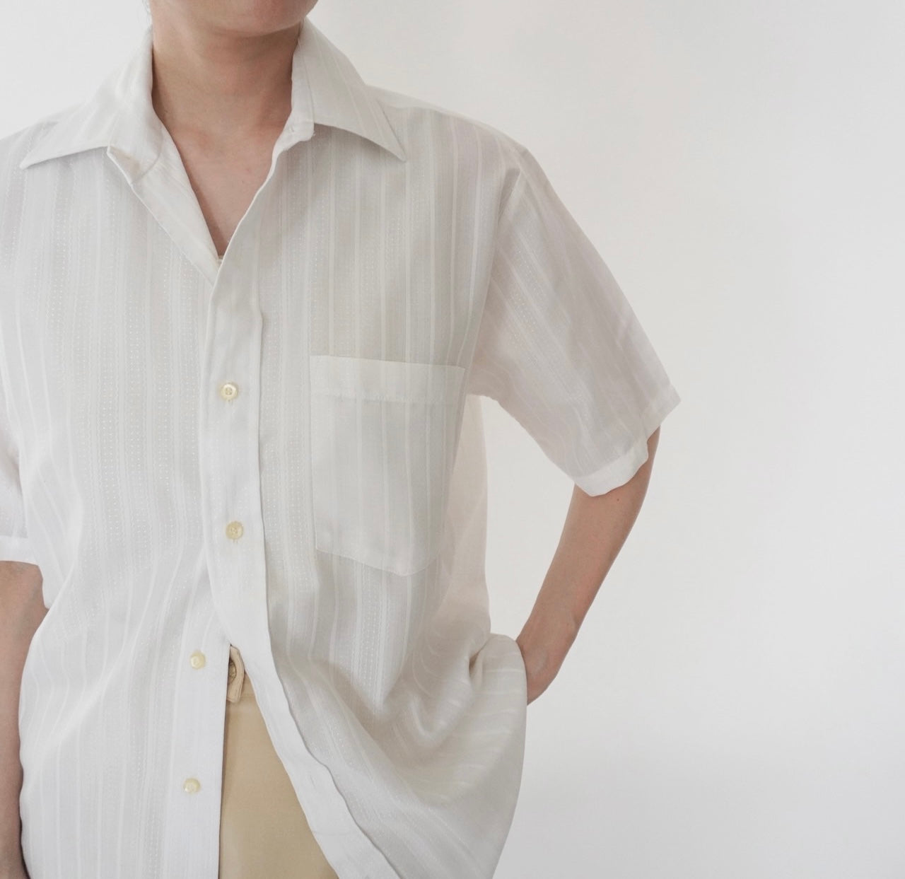 70s White Shirt Made in USA