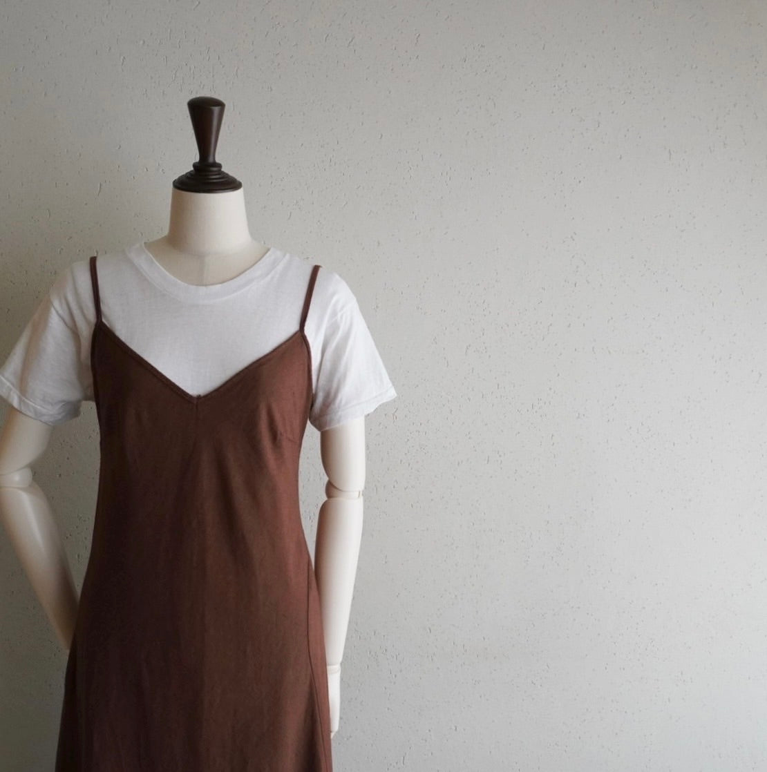 90s Brown Linen Dress Made in Italy