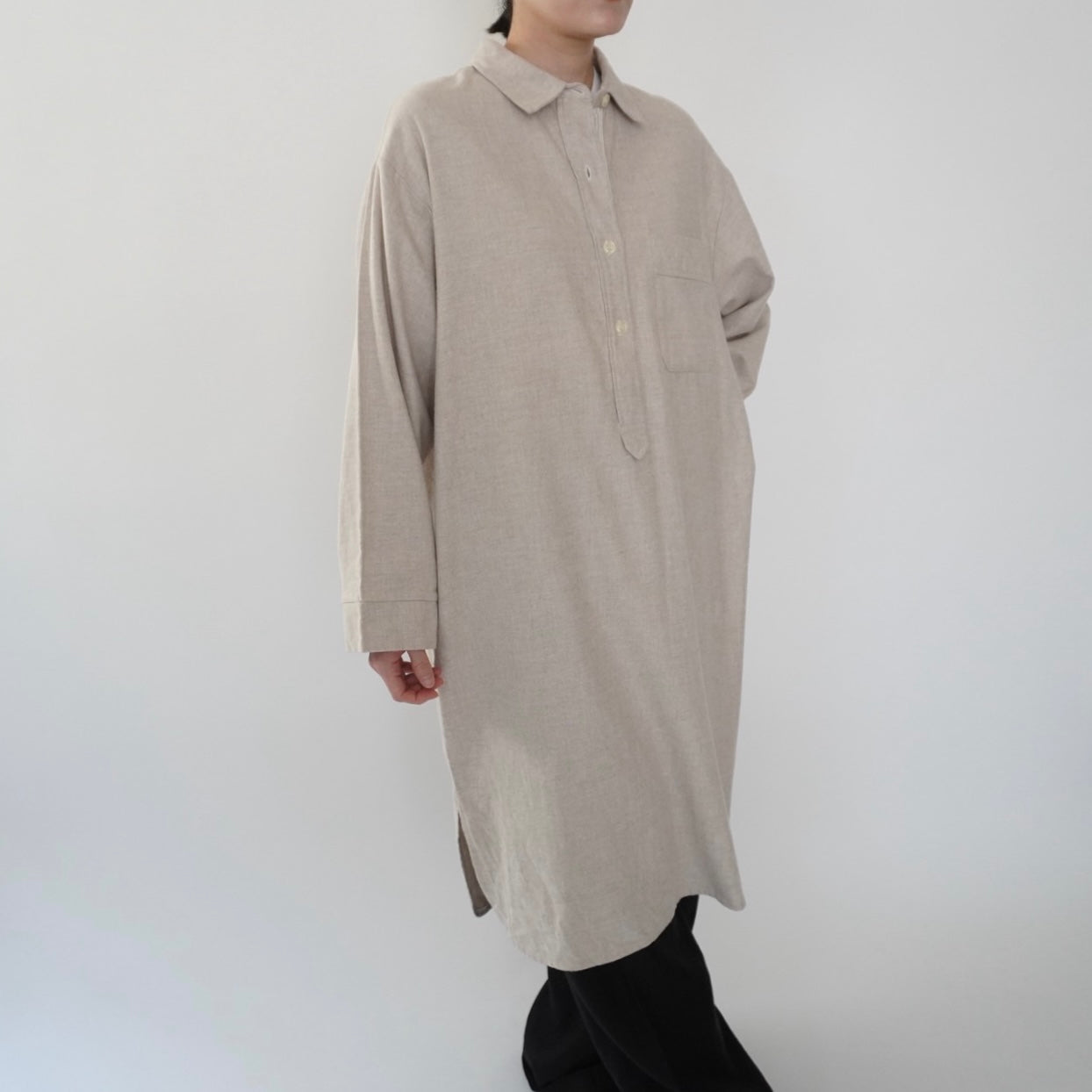 90s ”L.tavernier” Cotton Long Shirt Made in France