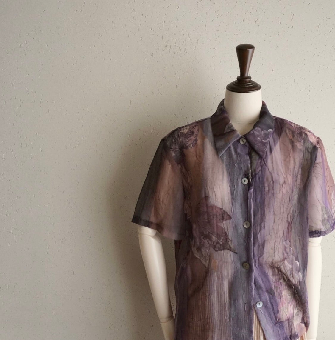 90s Printed Sheer Shirt Made in USA