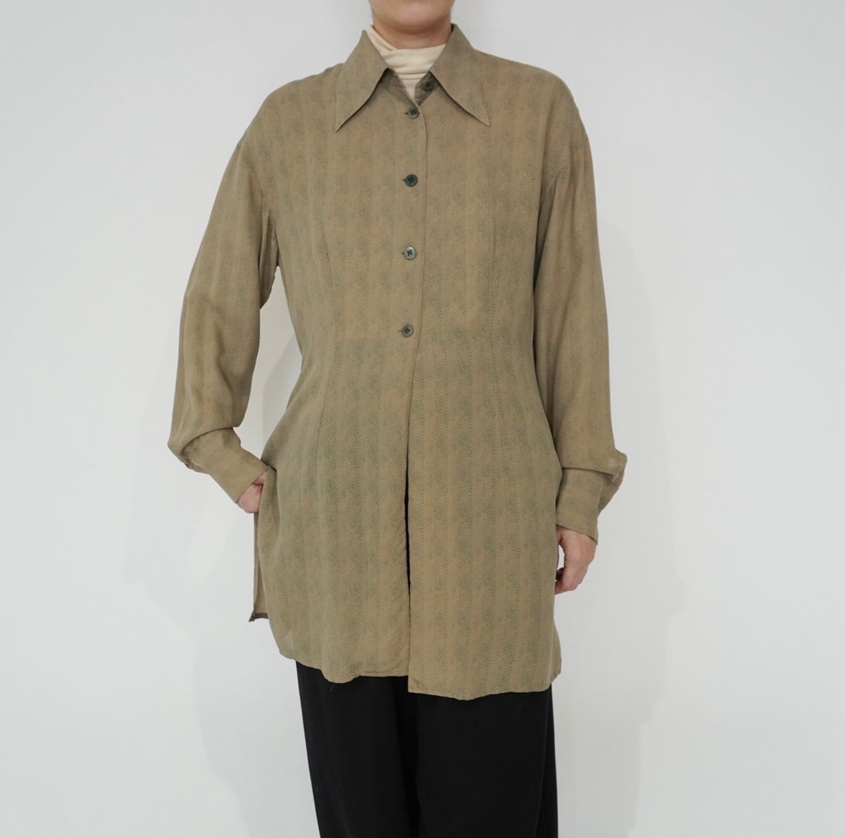 90s Silk Long Shirt