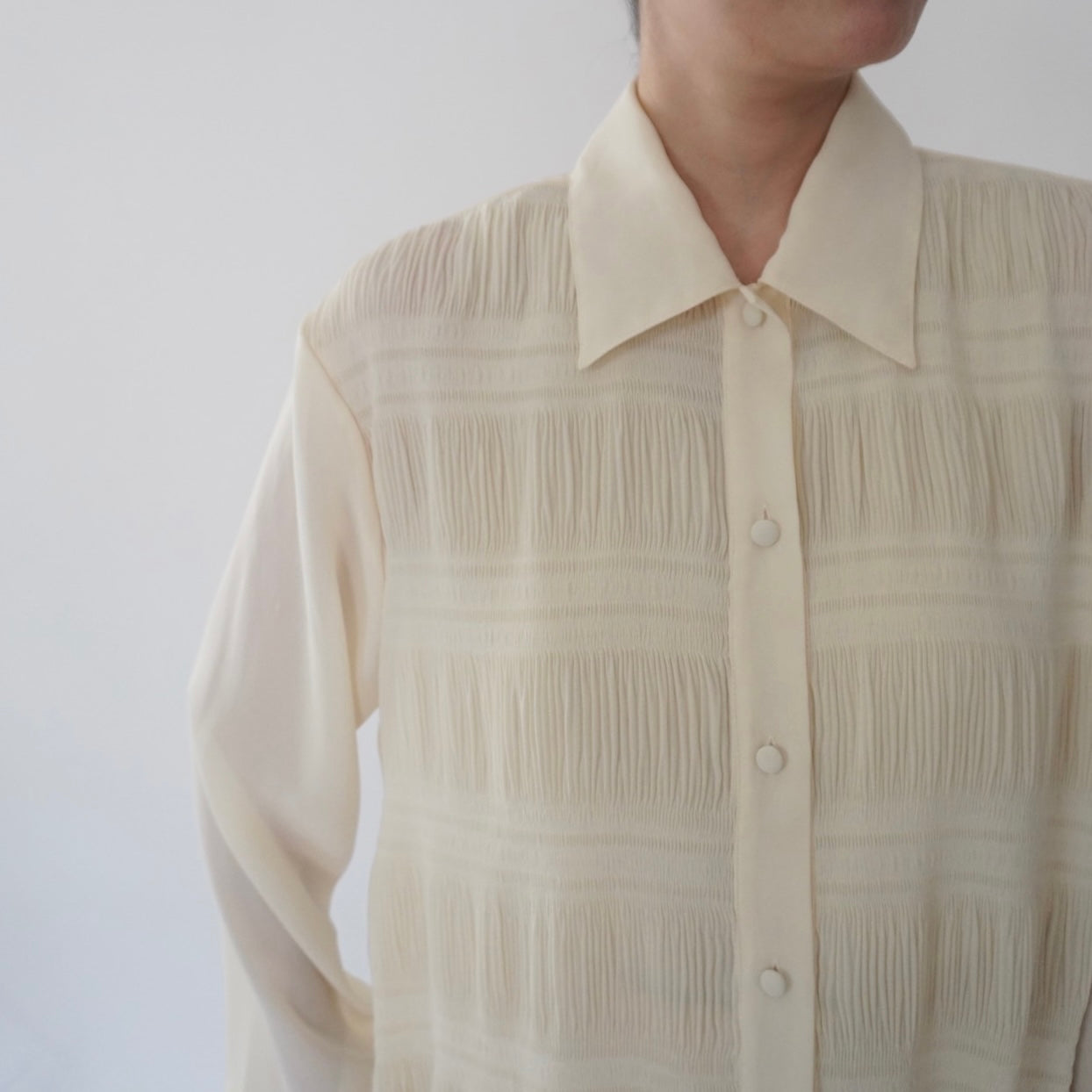 90s Pleated Design Shirt