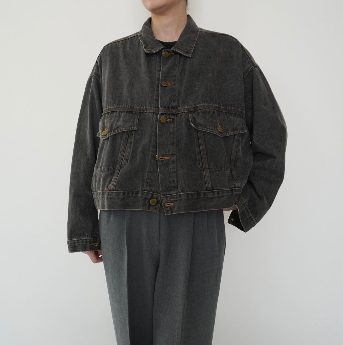 80s Black Denim Jacket