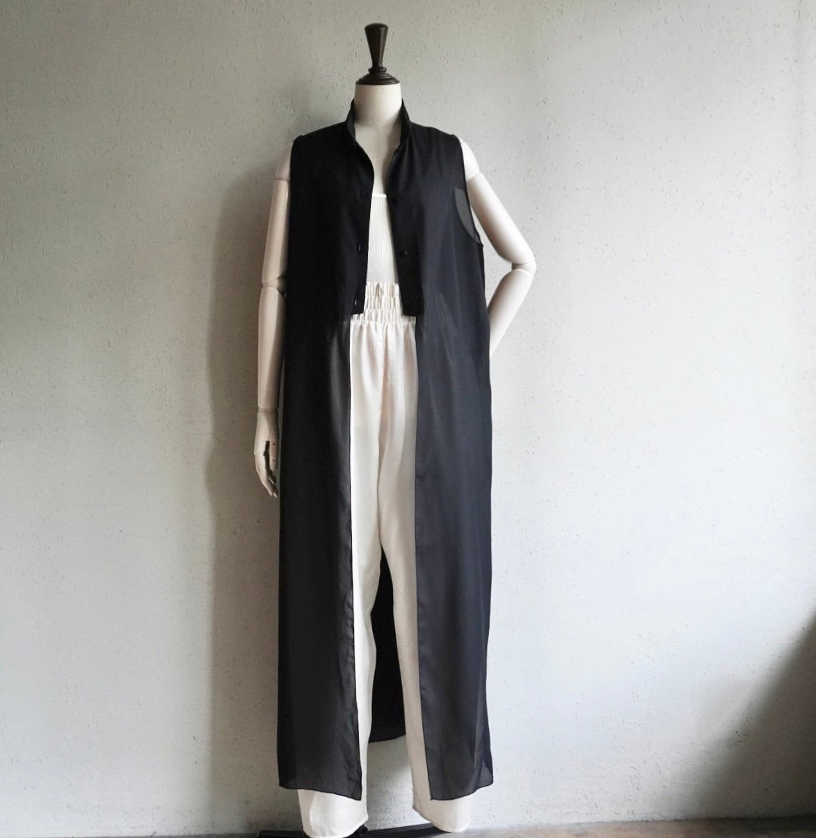 90s Sheer Dress,Long Vest Made in Italy