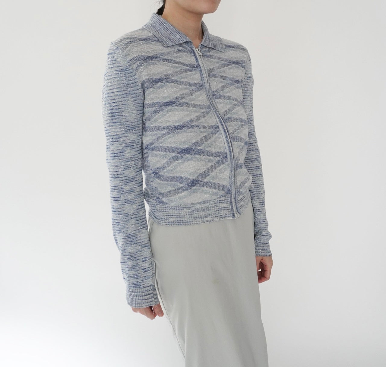 70s Pattern Zip Top