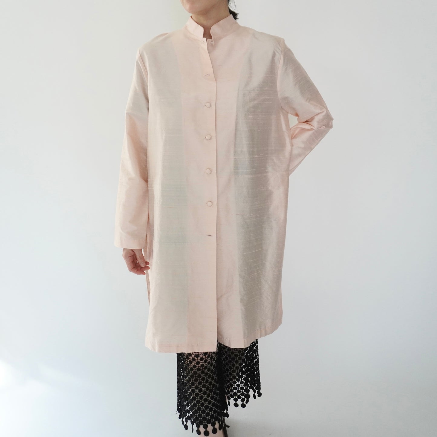 90s Raw Silk Shirt Jacket Made in USA