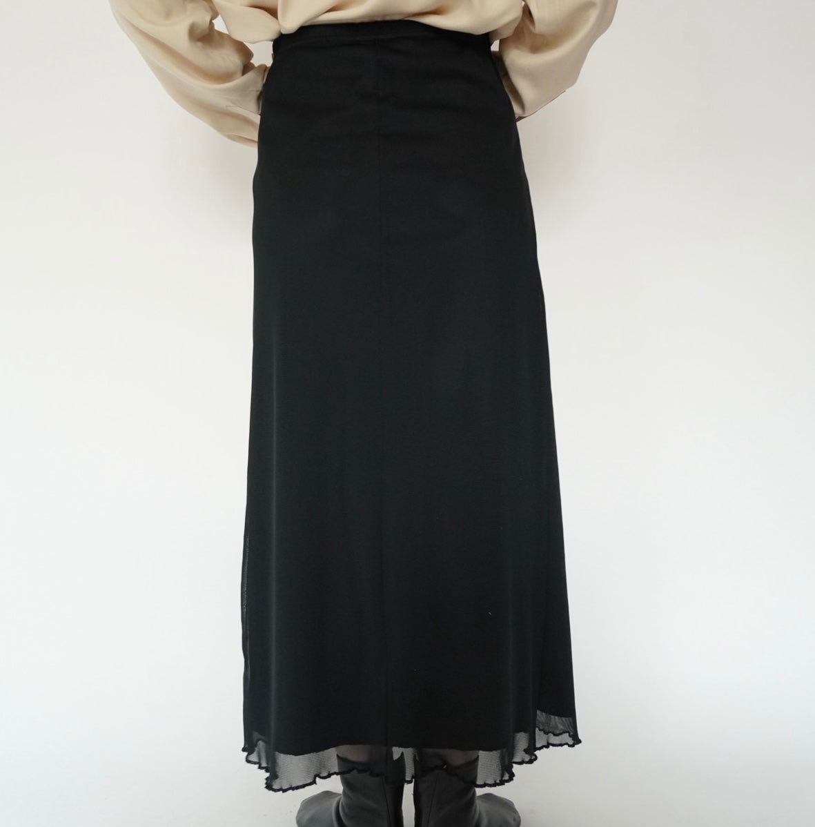 90s Black Sheer Skirt