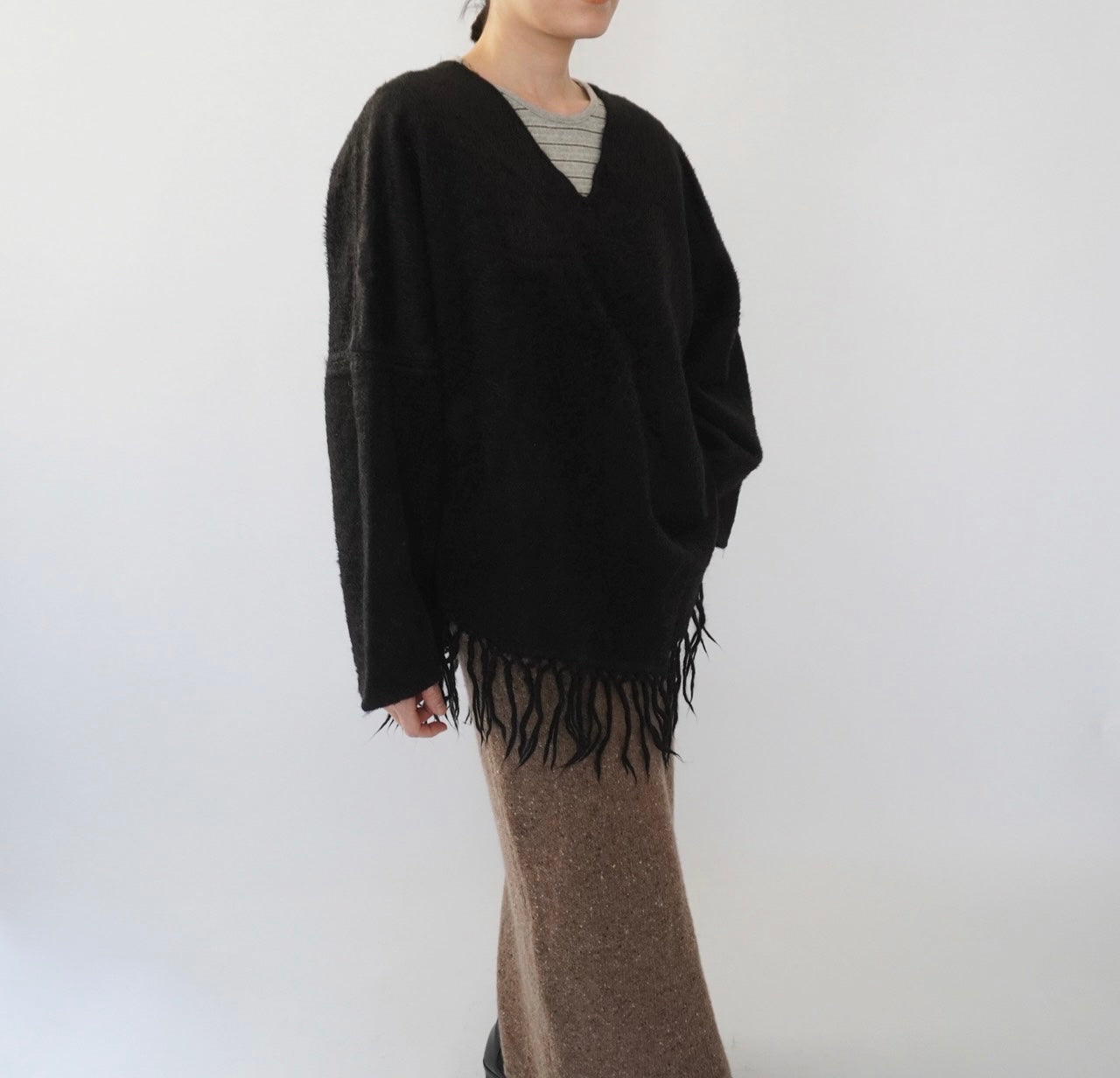 80s Black Fringe Top