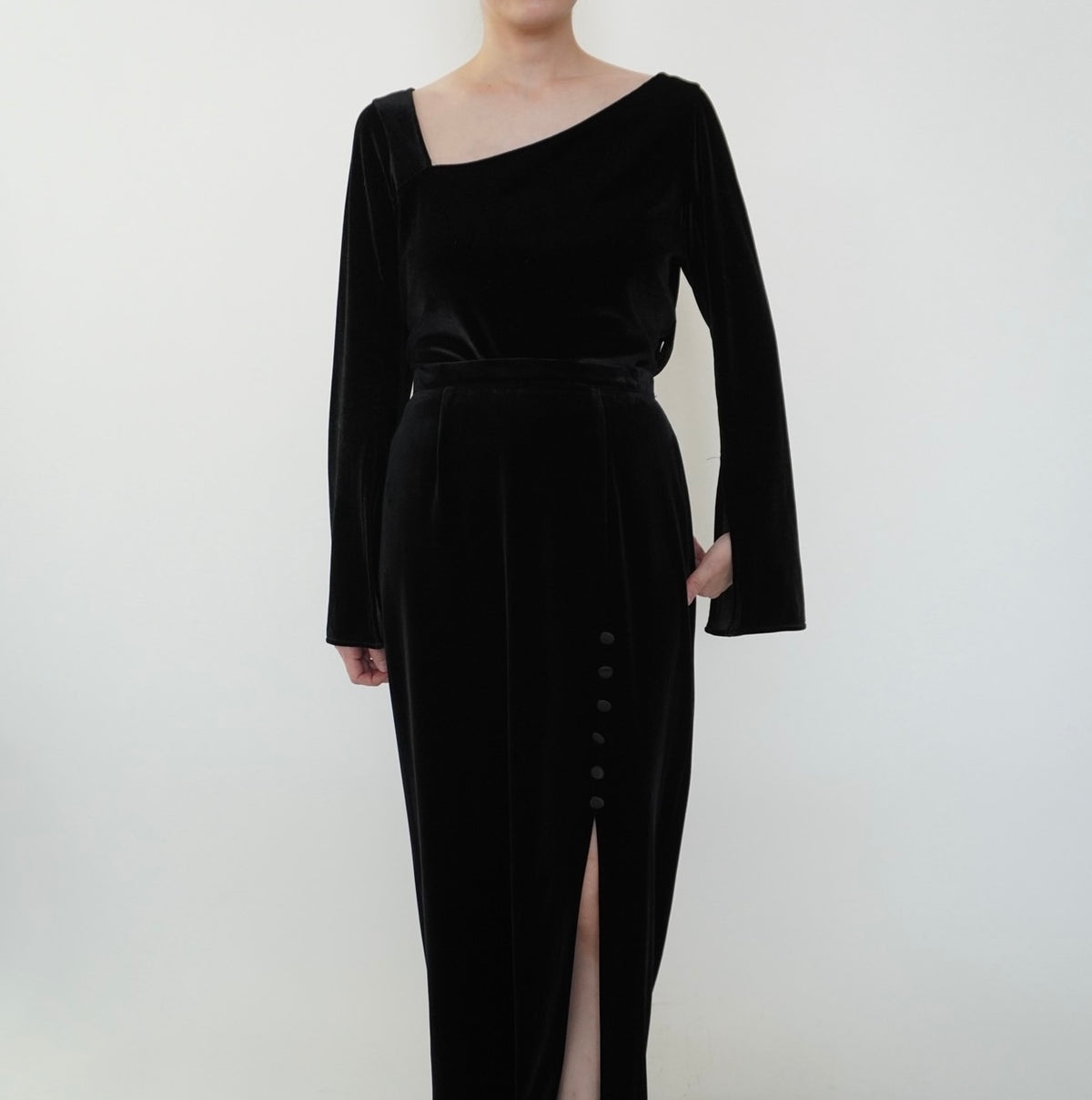 90s Design Velour Skirt