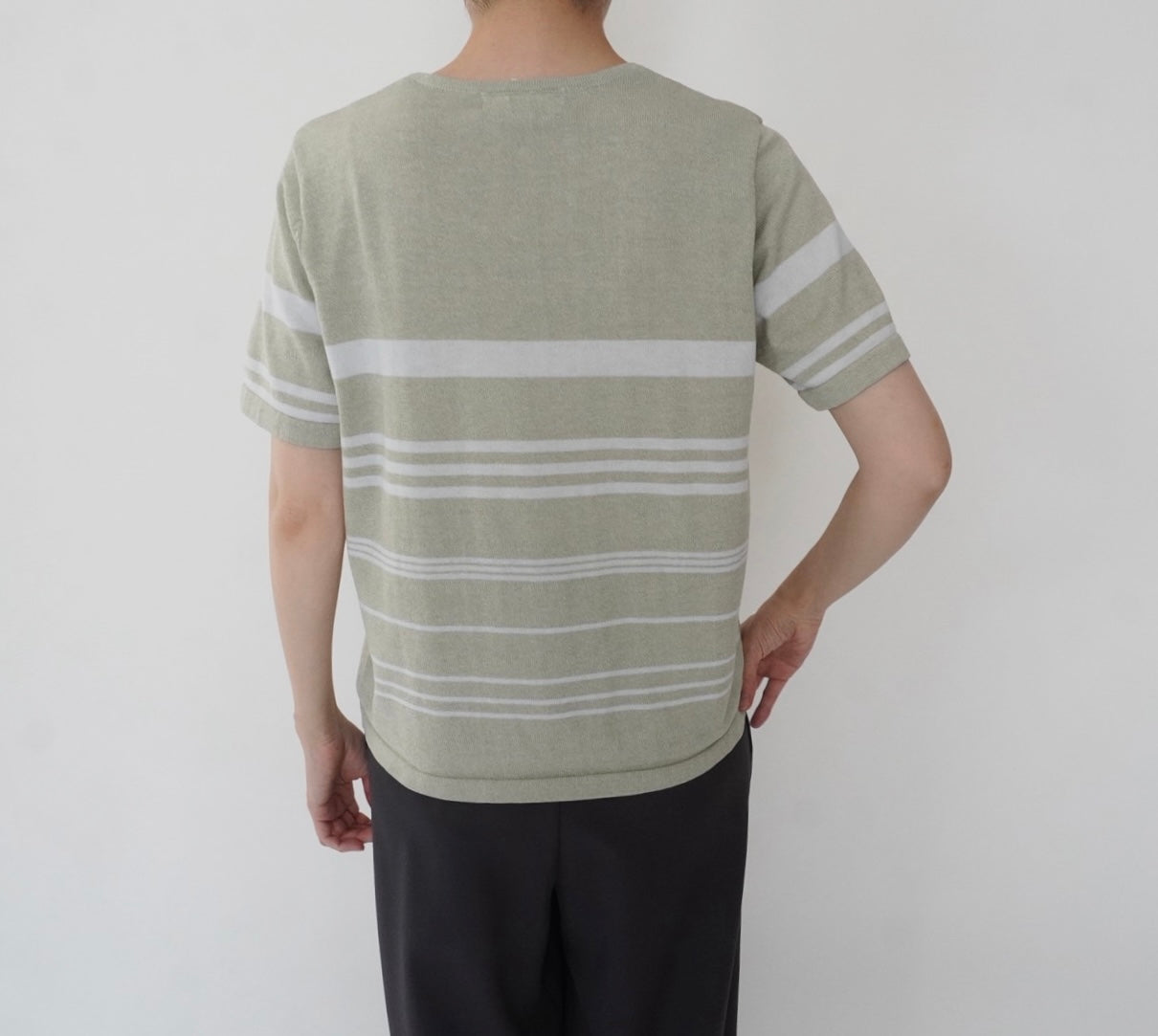 90s Green Striped Top