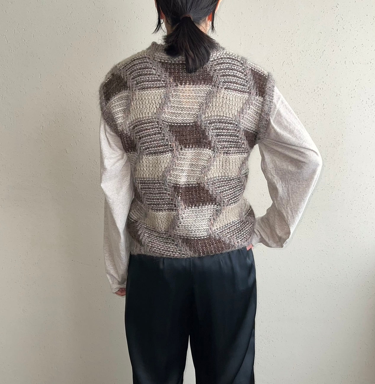 90s Pattern Knit Vest Made in England