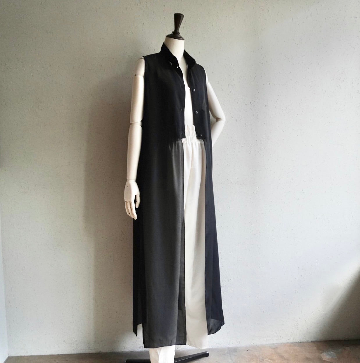 90s Sheer Dress,Long Vest Made in Italy