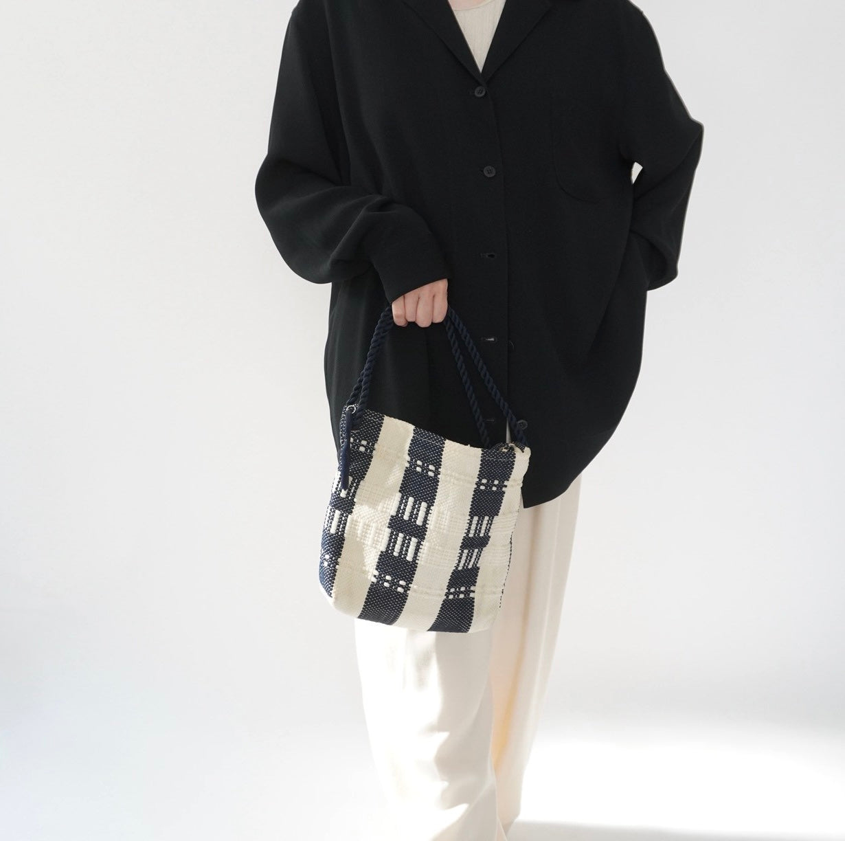 40s Woven Striped Bag