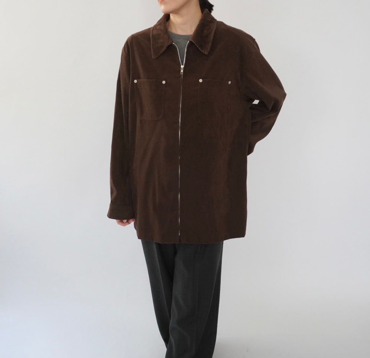 90s Zip Shirt Jacket
