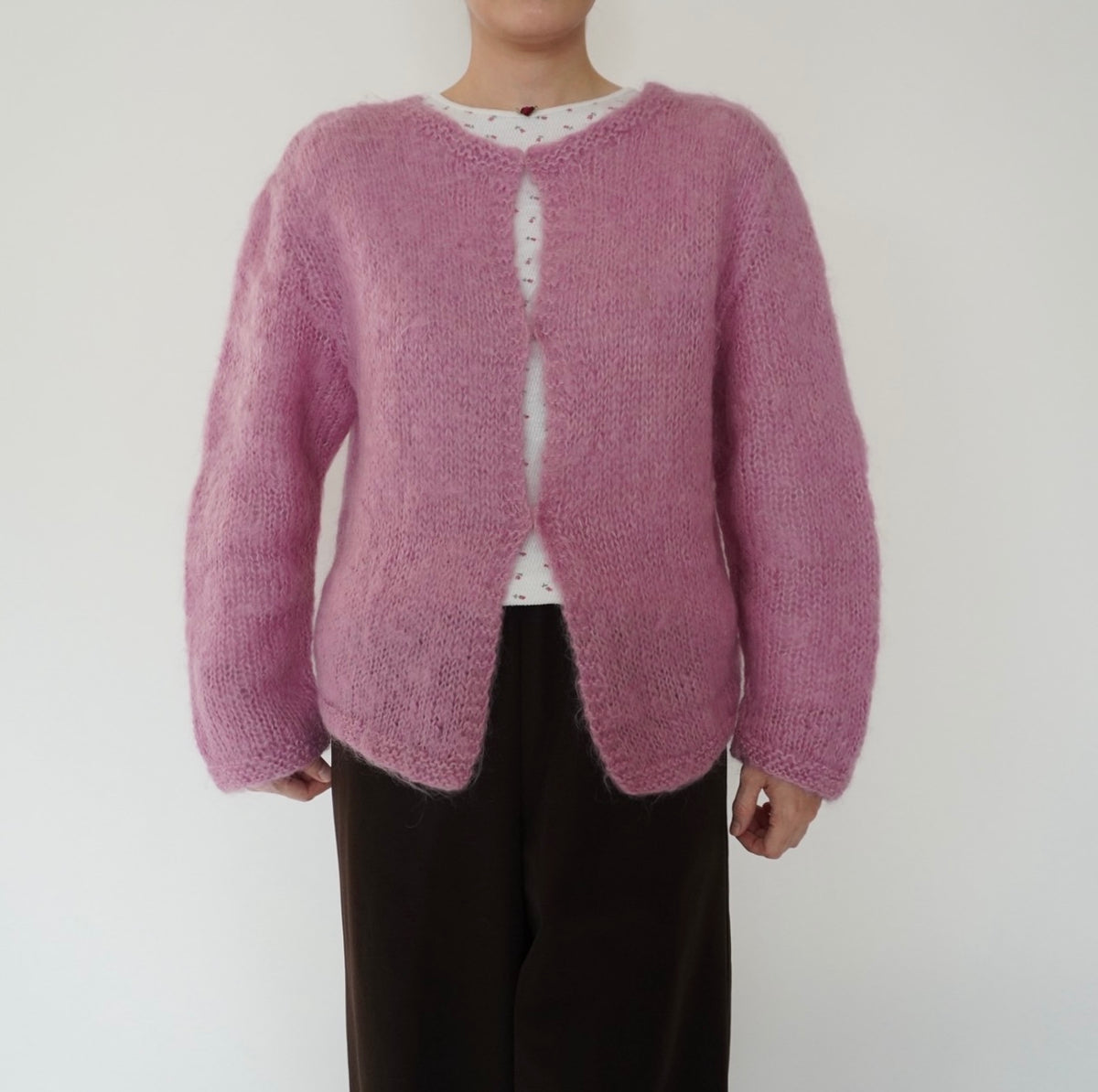 80s Pink Knit Cardigan