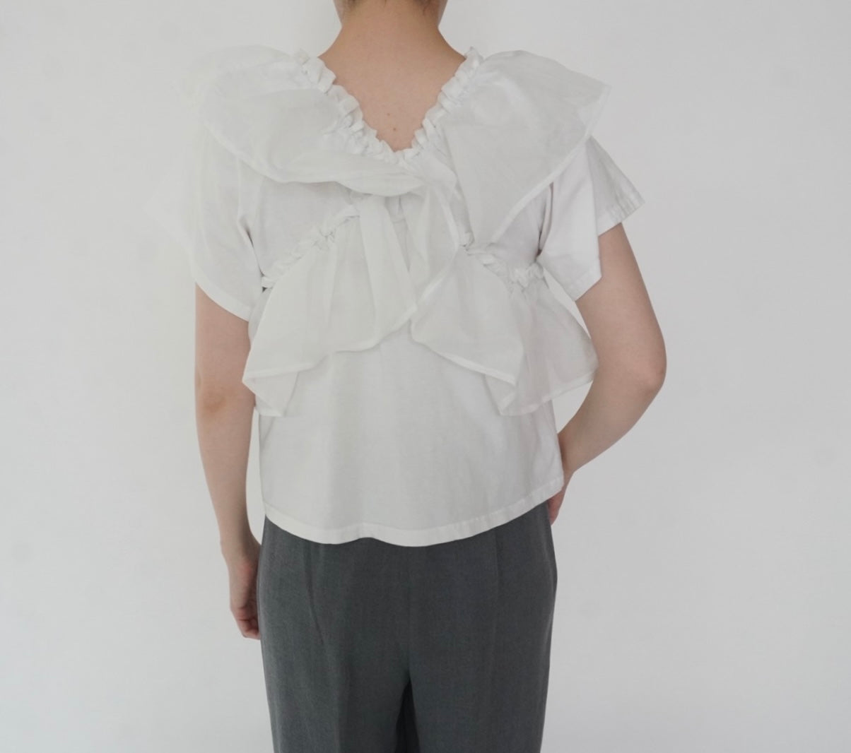 White Ruffle Top