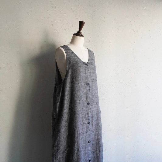 90s FLAX Linen Maxi Dress