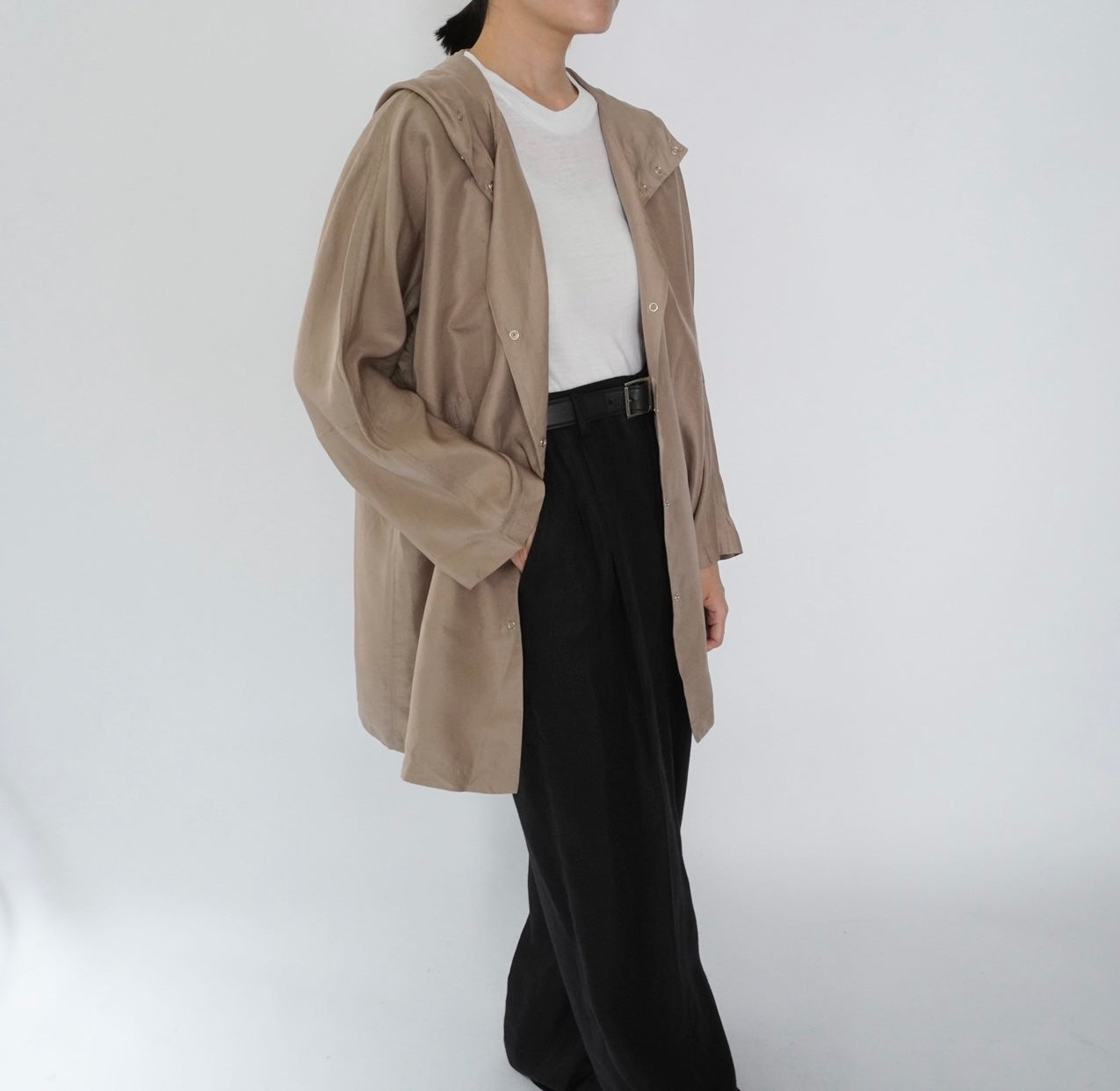 90s Hoodie Silk Blouse