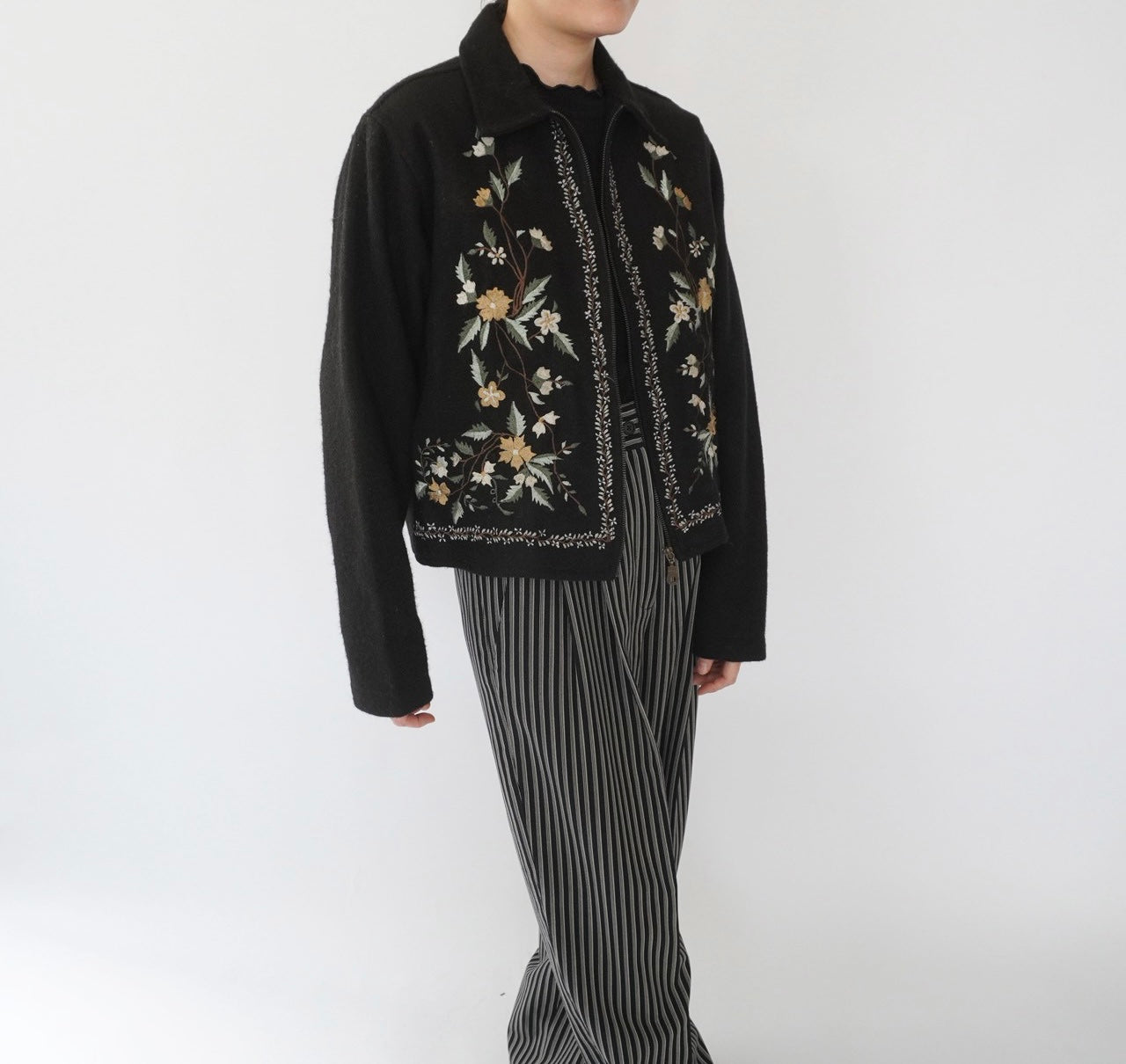 90s Embroidery Wool Jacket