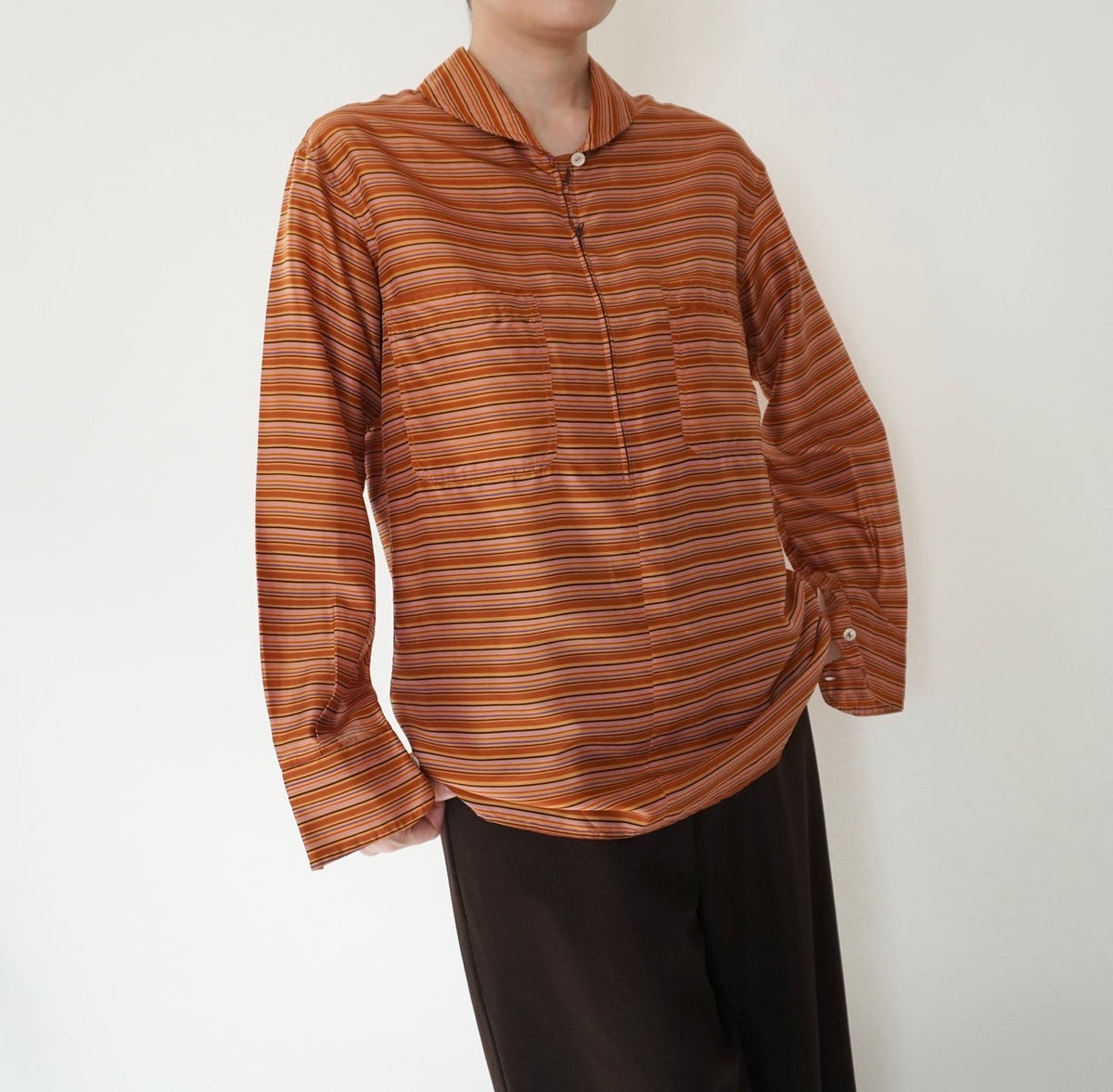 80s EURO Striped Blouse