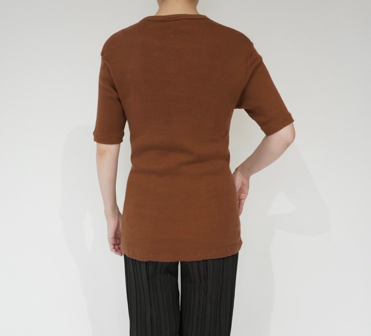 90s Zip Ribbed Top Made in USA