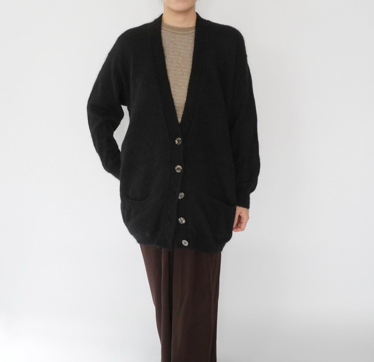 90s EURO Mohair Long Cardigan