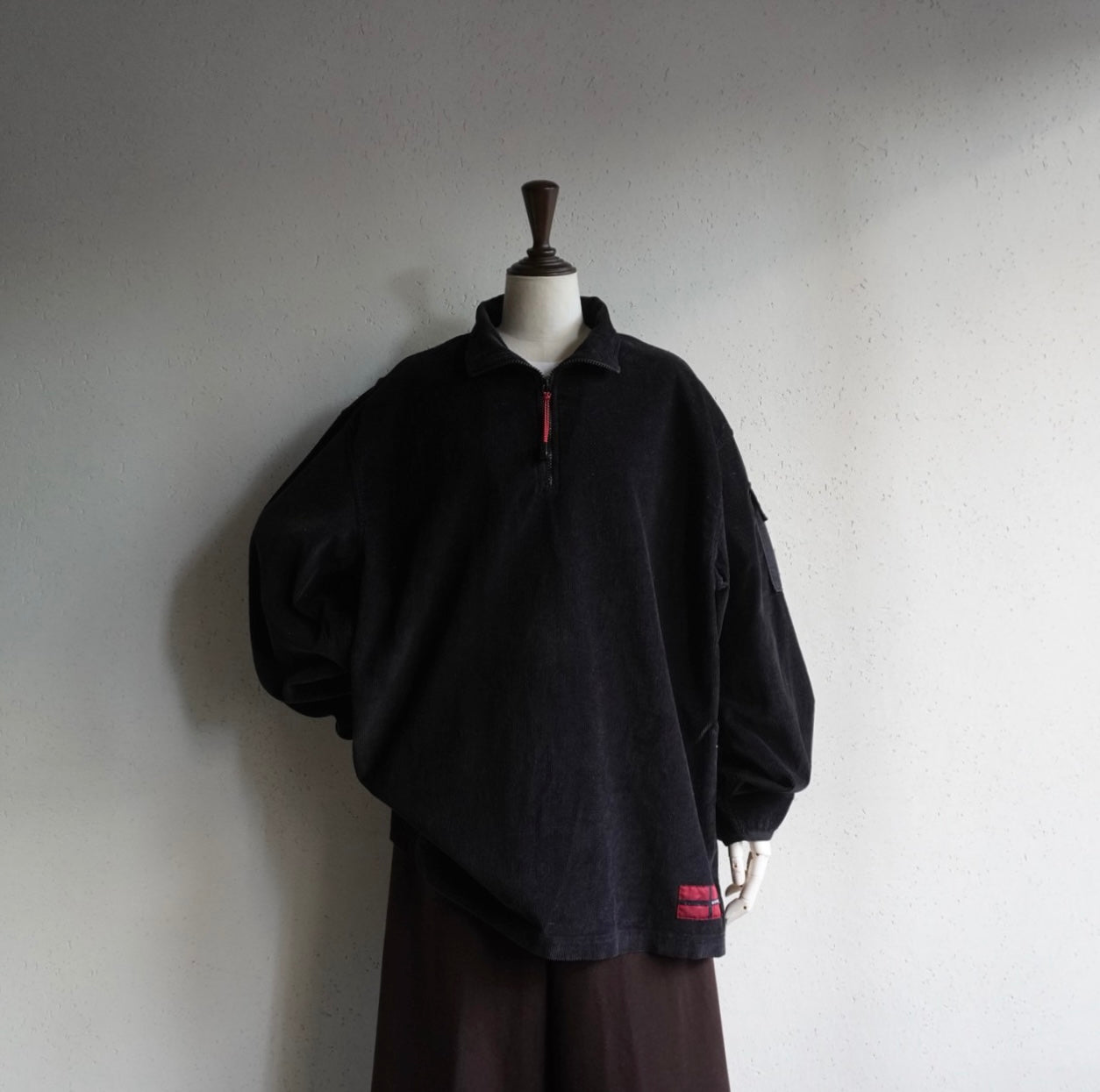 90s Half Zip Corduroy Top