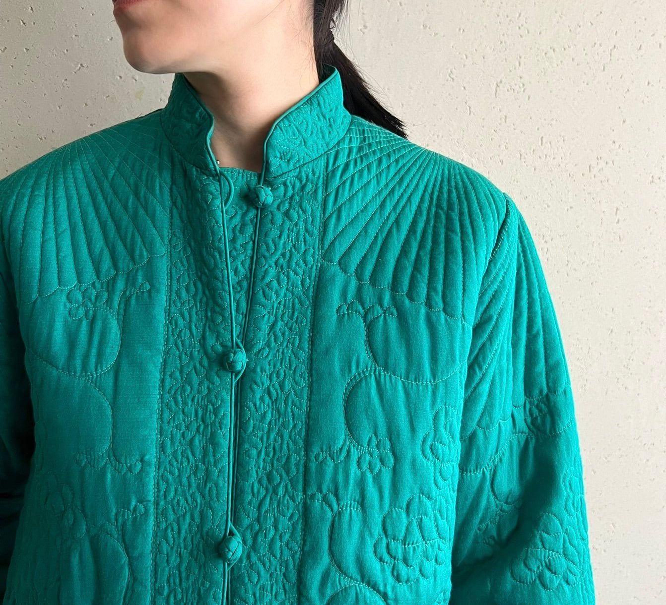 70s Silk Quilted Design Jacket