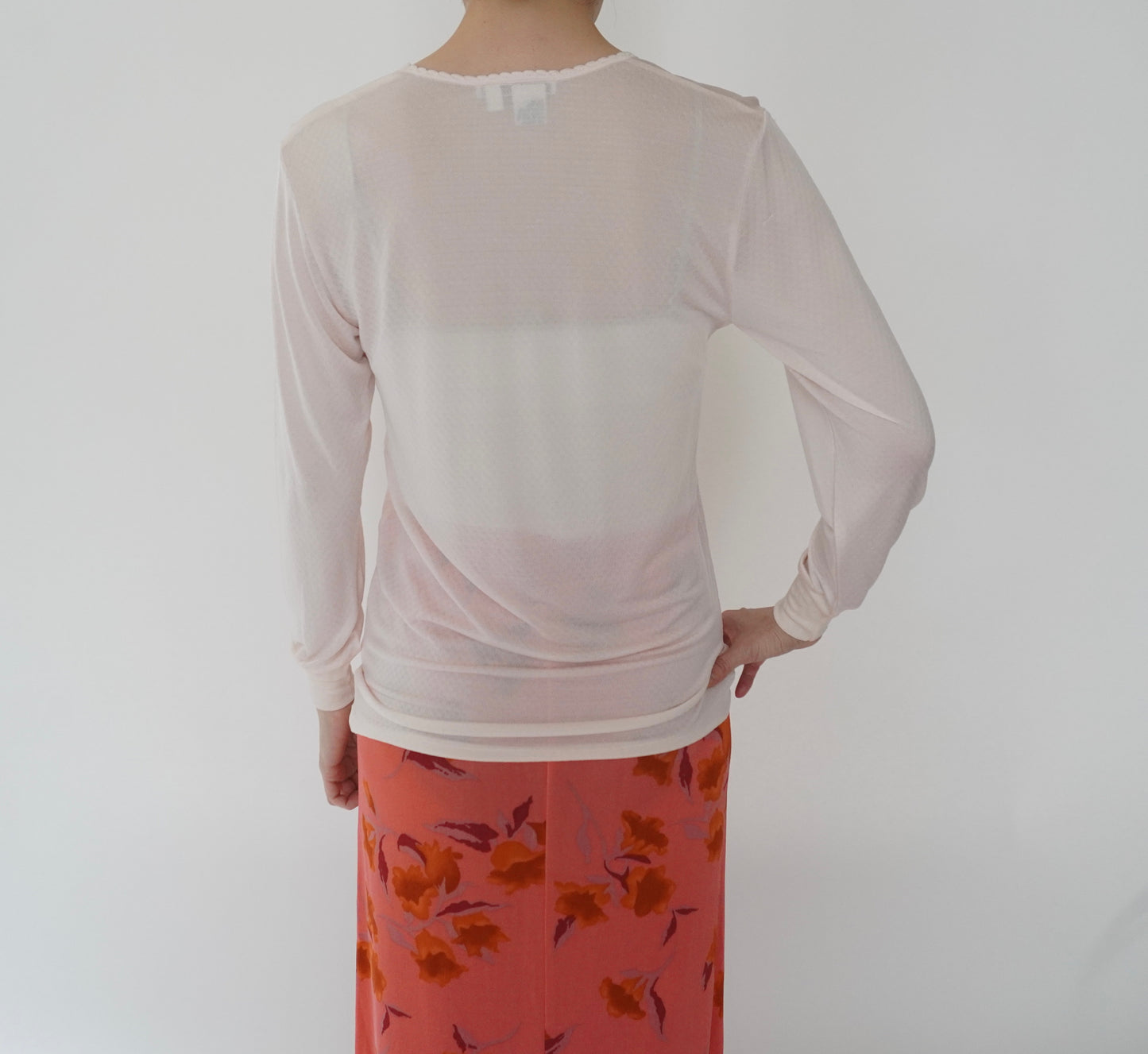 90s Light Pink Silk Top